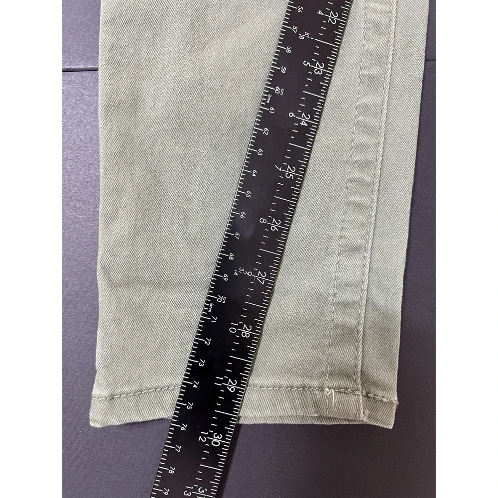 Seven 7 Jeans Tummy Less Highrise Skinny Women's 10 Green Luxury Designer Boho